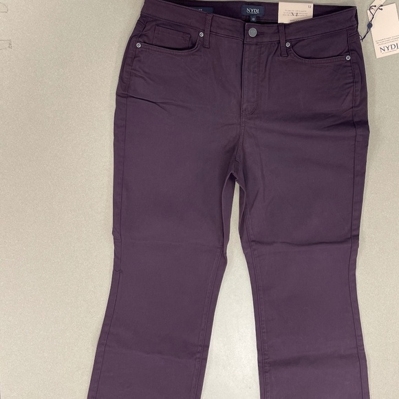 NYDJ Relaxed Flare Stretch Sateen Jeans - Eggplant - Size 12 - NWT - Picture 4 of 9